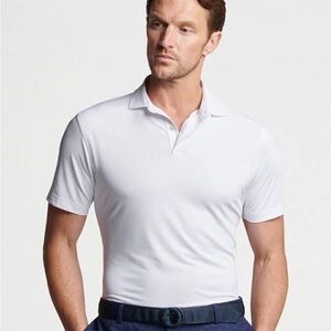 3 Men's White Peter Millar Polo Shirts